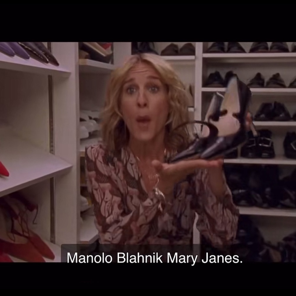 Manolo Blahnik Campari 90MM Patent Leather Mary Jane Pumps